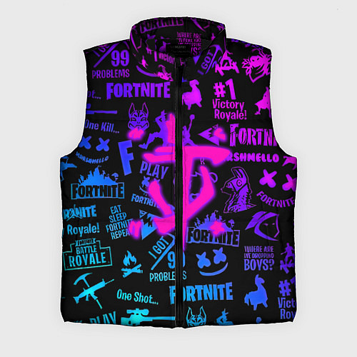 Мужской жилет Fortnite x doom neon logo / 3D-Черный – фото 1