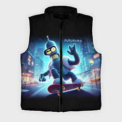 Мужской жилет Bender is a skateboarder in neon street - ai art
