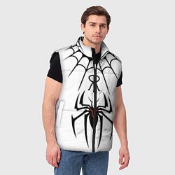 Мужской жилет Паук на белом - the web of Fate, цвет: 3D-черный — фото 2