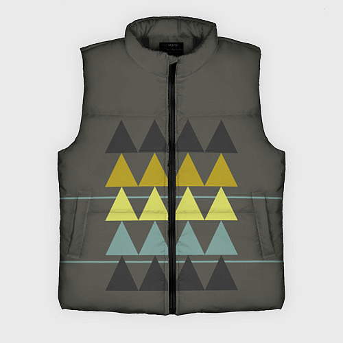 Мужской жилет Абстрактный лес, геометрический с однотоном / 3D-Черный – фото 1