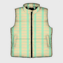 Мужской жилет Color beige cage blue stripes, цвет: 3D-черный