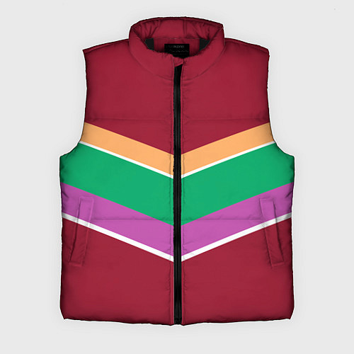 Мужской жилет Тёмный красный с полосами / 3D-Черный – фото 1