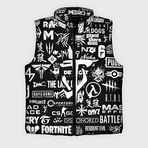 Мужской жилет Doom логотипы всех игр / 3D-Черный – фото 1