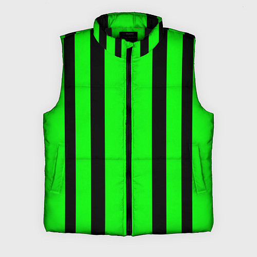 Мужской жилет Color black and green stripes / 3D-Черный – фото 1