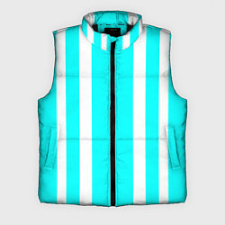 Мужской жилет Color blue white stripes, цвет: 3D-черный