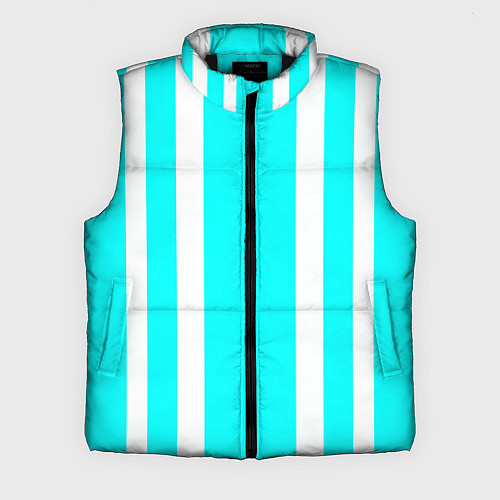 Мужской жилет Color blue white stripes / 3D-Черный – фото 1