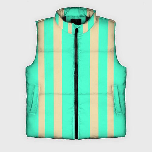 Мужской жилет Color blue beige stripes / 3D-Черный – фото 1