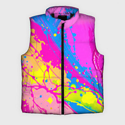 Мужской жилет Яркая абстракция из розовых и голубых красок, цвет: 3D-черный