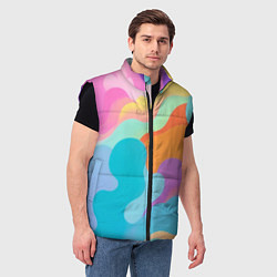 Мужской жилет Разноцветные красивые облака, цвет: 3D-черный — фото 2