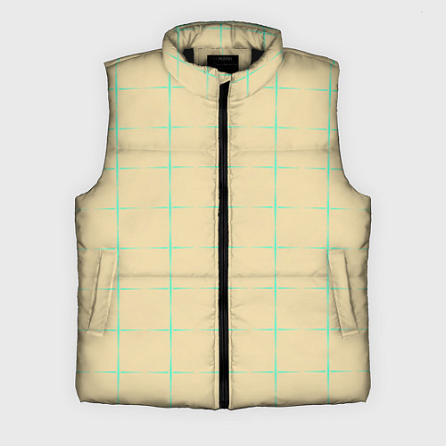 Мужской жилет Color beige green crosses / 3D-Черный – фото 1