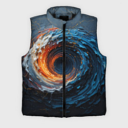 Мужской жилет Краска синяя и оранжевая в форме вихря