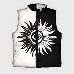 Мужской жилет Солнце черно-белое