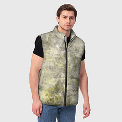Мужской жилет Абстракция - yellow acidic liquid, цвет: 3D-черный — фото 2