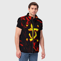 Мужской жилет Doom огненные искры, цвет: 3D-черный — фото 2