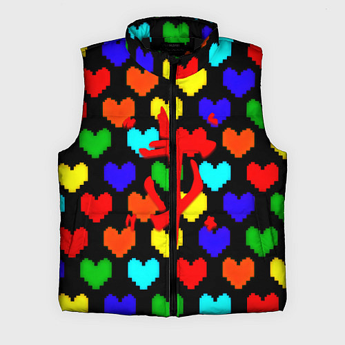 Мужской жилет Doom love pixel pattern / 3D-Черный – фото 1