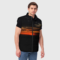 Мужской жилет Закат на плато, цвет: 3D-черный — фото 2