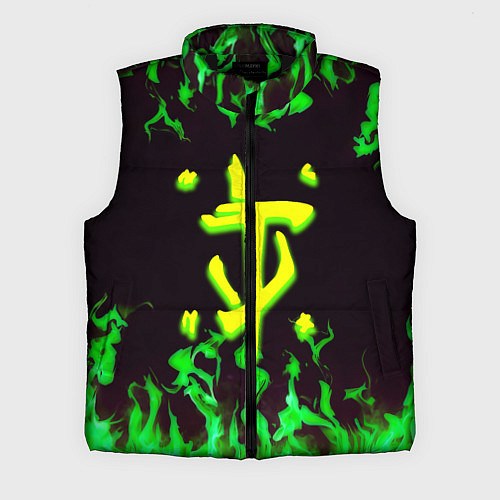 Мужской жилет Doom зелёный огонь / 3D-Черный – фото 1