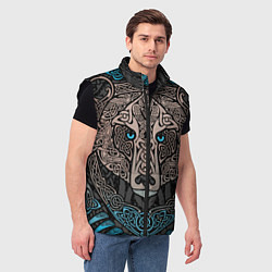 Мужской жилет Медведь в виде древнего орнамента символов, цвет: 3D-черный — фото 2