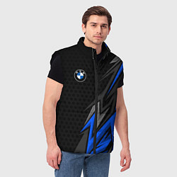 Мужской жилет БМВ - синий спорт, цвет: 3D-черный — фото 2