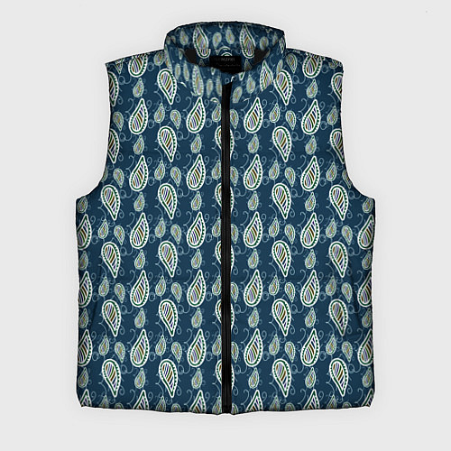 Мужской жилет Абстрактные капли узор сине-зелёный / 3D-Черный – фото 1
