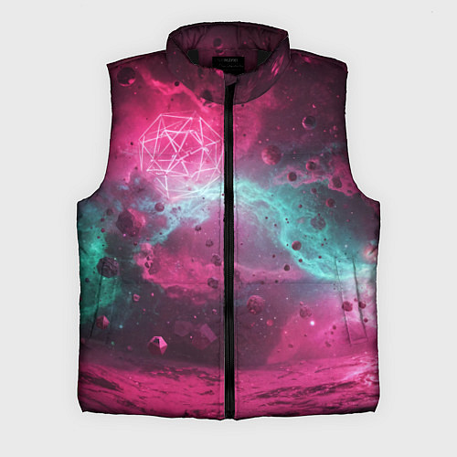 Мужской жилет Космическая абстракция с геометрическими фигурами / 3D-Черный – фото 1