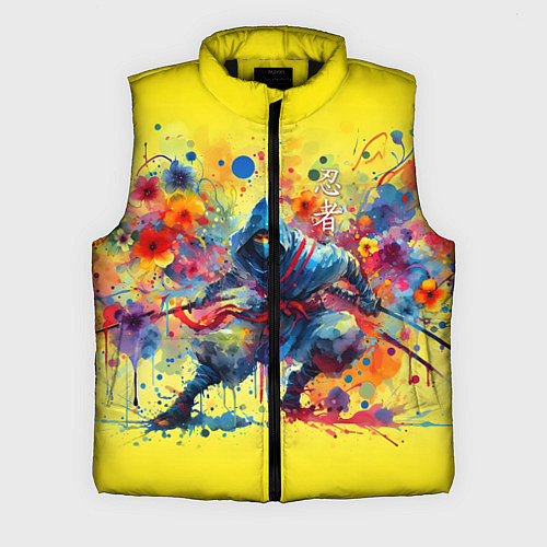 Мужской жилет Japanese cool ninja - watercolor fantasy / 3D-Черный – фото 1