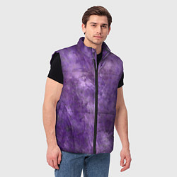Мужской жилет Абстракция - violet oil painting, цвет: 3D-черный — фото 2