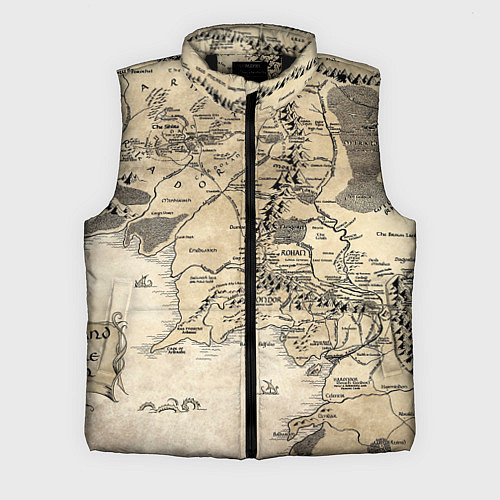 Мужской жилет Властелин колец карта / 3D-Черный – фото 1