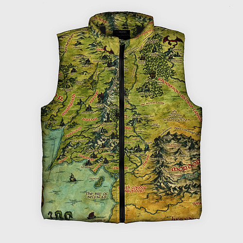 Мужской жилет Властелин колец карта цветная / 3D-Черный – фото 1