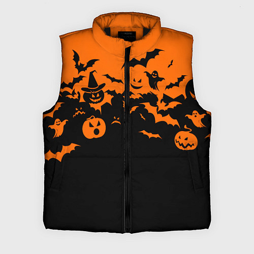 Мужской жилет Хэллоуин тыквы и призраки / 3D-Черный – фото 1
