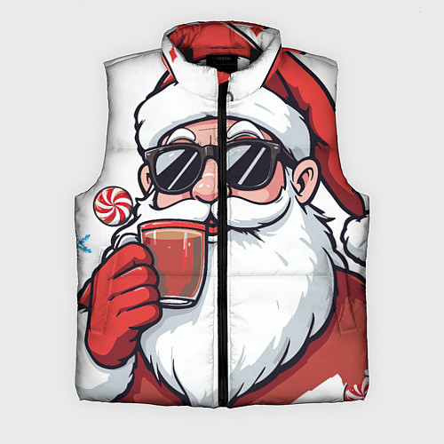 Мужской жилет Санта Клаус в стильных солнцезащитных очках / 3D-Черный – фото 1