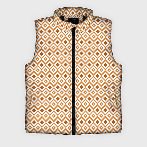 Мужской жилет Паттерн с ромбиками коричневый / 3D-Черный – фото 1