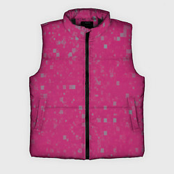 Мужской жилет Color pink brown squares, цвет: 3D-черный
