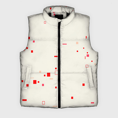 Мужской жилет Color white red shapes / 3D-Черный – фото 1