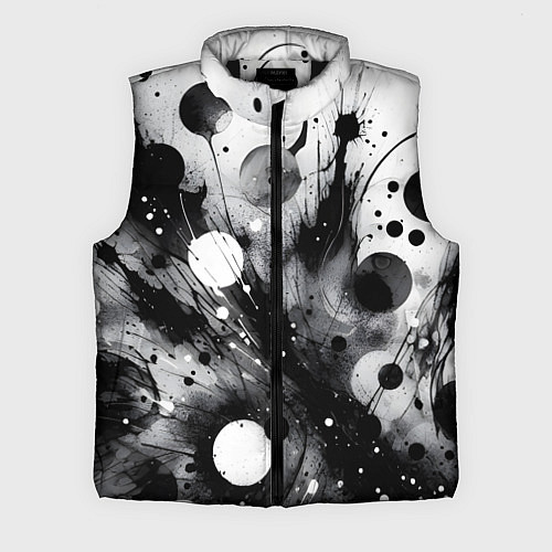 Мужской жилет Абстрактная чёрно-белая композиция / 3D-Черный – фото 1