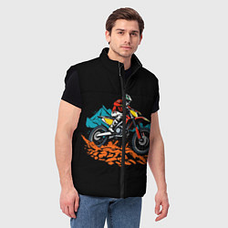 Мужской жилет Motocross and mountains, цвет: 3D-черный — фото 2