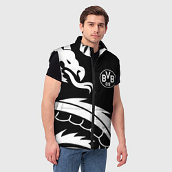 Мужской жилет Borussia дракон белый, цвет: 3D-черный — фото 2