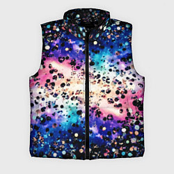 Мужской жилет Стилизованная космическая абстракция, цвет: 3D-черный