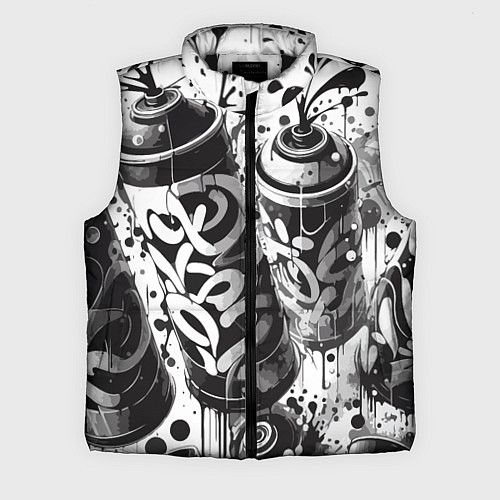 Мужской жилет Баллончики с краской - граффити / 3D-Черный – фото 1