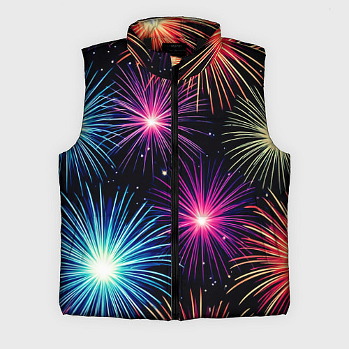 Мужской жилет Стилизованный праздничный салют / 3D-Черный – фото 1