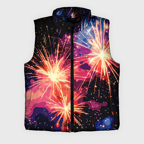 Мужской жилет Абстракция стилизованный салют / 3D-Черный – фото 1