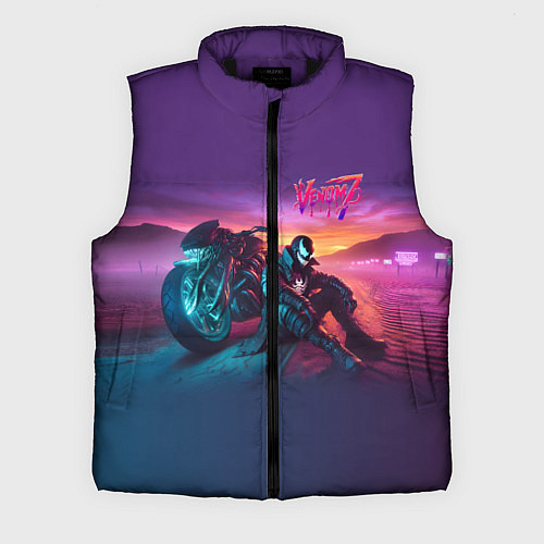 Мужской жилет Venom near his motorcycle - ai art fantasy / 3D-Черный – фото 1