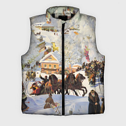 Мужской жилет Русская тройка зимой - картина Масленица Кустодиев