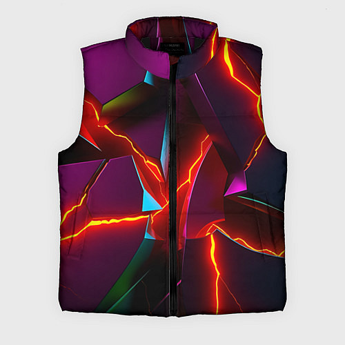 Мужской жилет Fractures multicolored tiles / 3D-Черный – фото 1