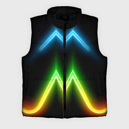 Мужской жилет Neon multicolored lines / 3D-Черный – фото 1