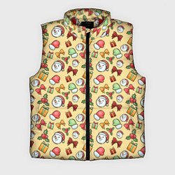 Мужской жилет Новогодний паттерн, цвет: 3D-красный