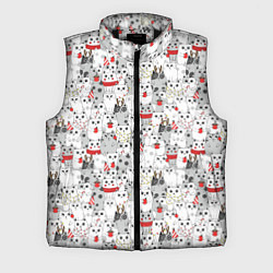 Мужской жилет Новогодние котики, цвет: 3D-черный