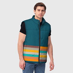 Мужской жилет Индиго и шумовой градиент заката с текстурой, цвет: 3D-черный — фото 2