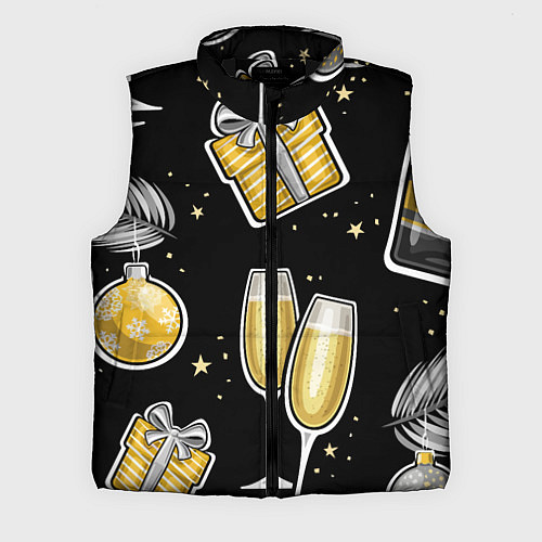 Мужской жилет Новогодний вайб / 3D-Черный – фото 1
