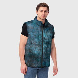 Мужской жилет Абстракция - dark blue, цвет: 3D-черный — фото 2